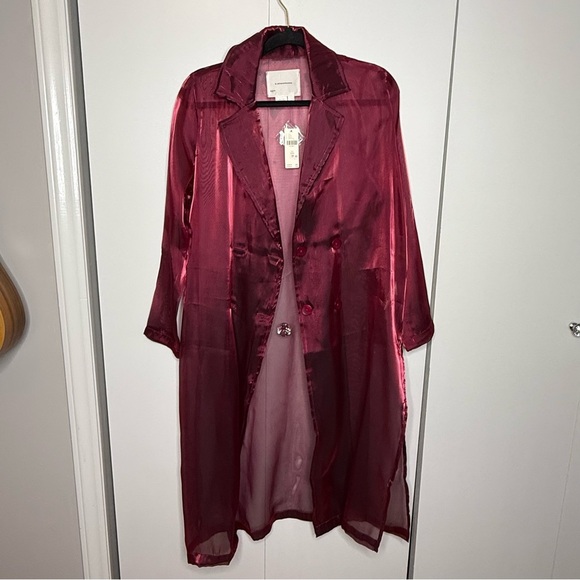 Anthropologie Femme Sheer Trench Coat XXS NWT $128 - Picture 3 of 9